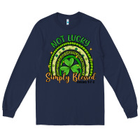 Navy not lucky simply blessed rainbow Long Sleeve Tee - Artiststas