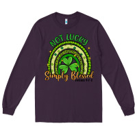 Plum not lucky simply blessed rainbow Long Sleeve Tee - Artiststas
