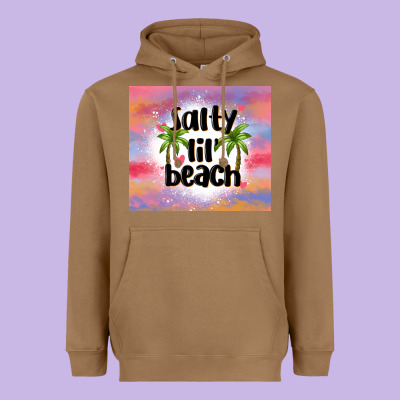 Salty Lil' Beach Heavyweight Hoodie Designed By Maliassmallbusiness