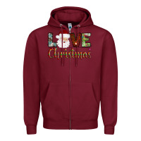 Burgundy love christmas Zipper Hoodie - AdoDesignShop