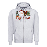 Heather Grey love christmas Zipper Hoodie - AdoDesignShop