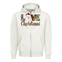 Oatmeal Heather love christmas Zipper Hoodie - AdoDesignShop