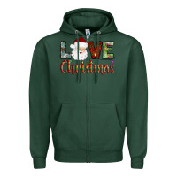 Sports Green love christmas Zipper Hoodie - AdoDesignShop