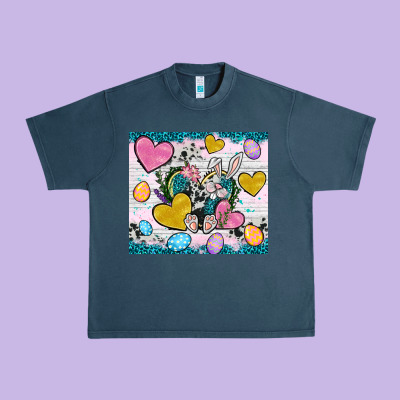 Easter Hearts Cowhide Tumbler Easter Day Urban Heavy Tee Designed By Neo Western