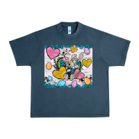 Midnight Navy Easter hearts Cowhide tumbler Easter Day Urban Heavy Tee - Neo Western