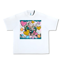 White Easter hearts Cowhide tumbler Easter Day Urban Heavy Tee - Neo Western