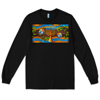 Black hanukkah with candlestick Long Sleeve Tee - AdoDesignShop