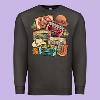 Country Cassette Tapes Premium Sweatshirt Designed By Maliassmallbusiness
