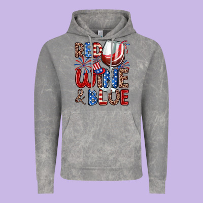 Red Wine And Blue Vintage Hoodie Designed By Zillion Design Studio