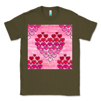 Army Green valentines day hearts seamless pattern Classic Tee - BundleAndBundleShop