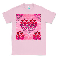 Bubblegum Pink valentines day hearts seamless pattern Classic Tee - BundleAndBundleShop