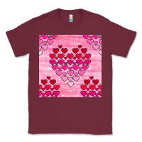 Burgundy valentines day hearts seamless pattern Classic Tee - BundleAndBundleShop