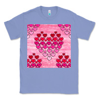 Colony Blue valentines day hearts seamless pattern Classic Tee - BundleAndBundleShop