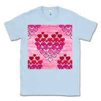 Dusty Blue valentines day hearts seamless pattern Classic Tee - BundleAndBundleShop