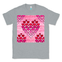 Heather Grey valentines day hearts seamless pattern Classic Tee - BundleAndBundleShop
