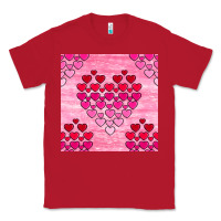 Red valentines day hearts seamless pattern Classic Tee - BundleAndBundleShop