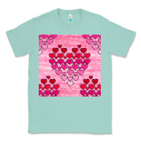 Seafoam valentines day hearts seamless pattern Classic Tee - BundleAndBundleShop