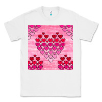 White valentines day hearts seamless pattern Classic Tee - BundleAndBundleShop