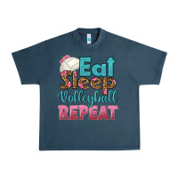Midnight Navy eat sleep volleyball repeat Urban Heavy Tee - HRA Design Shop