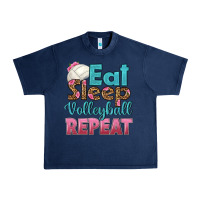 Navy eat sleep volleyball repeat Urban Heavy Tee - HRA Design Shop