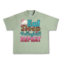 Oil Green eat sleep volleyball repeat Urban Heavy Tee - HRA Design Shop