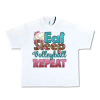 White eat sleep volleyball repeat Urban Heavy Tee - HRA Design Shop