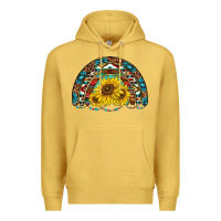 Antique Gold western sunflowers aztec leopard serape  rainbows Premium Hoodie - AdoDesignShop