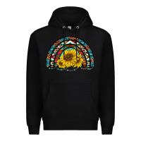 Black western sunflowers aztec leopard serape  rainbows Premium Hoodie - AdoDesignShop