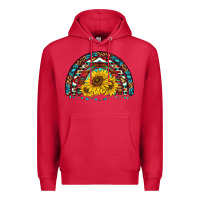Cardinal western sunflowers aztec leopard serape  rainbows Premium Hoodie - AdoDesignShop