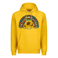 Lemon western sunflowers aztec leopard serape  rainbows Premium Hoodie - AdoDesignShop