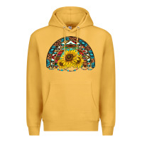 Mustard western sunflowers aztec leopard serape  rainbows Premium Hoodie - AdoDesignShop