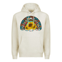 Oatmeal Heather western sunflowers aztec leopard serape  rainbows Premium Hoodie - AdoDesignShop