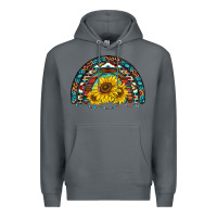 Rock western sunflowers aztec leopard serape  rainbows Premium Hoodie - AdoDesignShop
