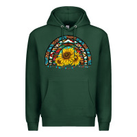 Sports Green western sunflowers aztec leopard serape  rainbows Premium Hoodie - AdoDesignShop