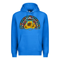 True Royal western sunflowers aztec leopard serape  rainbows Premium Hoodie - AdoDesignShop