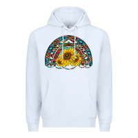 White western sunflowers aztec leopard serape  rainbows Premium Hoodie - AdoDesignShop