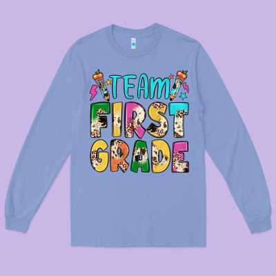 Team First Grade Long Sleeve Tee Designed By Jahusdesignshop
