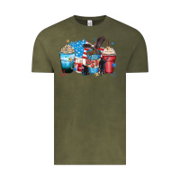 Vintage Olive usa coffee cups Vintage Tee - Zillion Design Studio