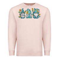 Pale Pink sunflower gnomes Premium Sweatshirt - MaliasSmallBusiness