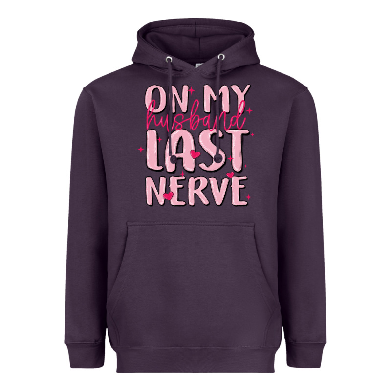 On My Husband Last Nerve Heavyweight Hoodie by MaliasSmallBusiness | Teevron
