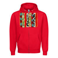 Red christmas brushstroke Zipper Hoodie - AdoDesignShop