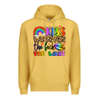 Antique Gold kiss whoever the fuck you want Premium Hoodie - LillyAllenDesigns