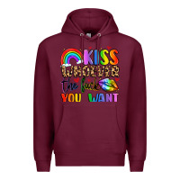 Burgundy kiss whoever the fuck you want Premium Hoodie - LillyAllenDesigns
