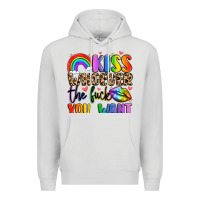 Dove Grey kiss whoever the fuck you want Premium Hoodie - LillyAllenDesigns