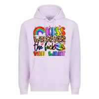 Lilac kiss whoever the fuck you want Premium Hoodie - LillyAllenDesigns