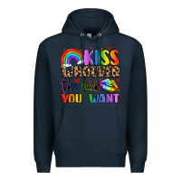 Navy kiss whoever the fuck you want Premium Hoodie - LillyAllenDesigns