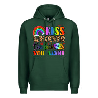 Sports Green kiss whoever the fuck you want Premium Hoodie - LillyAllenDesigns