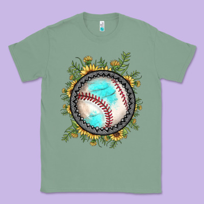 Baseball Gemstone Sunflower Classic Tee Designed By Jahusdesignshop