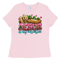 Bubblegum Pink jesus is my valentine Ladies Tee - AdoDesignShop