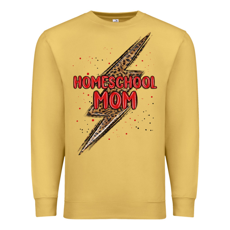 Homeschool Mom Lightning Bolt Premium Sweatshirt by MaliasSmallBusiness | Teevron